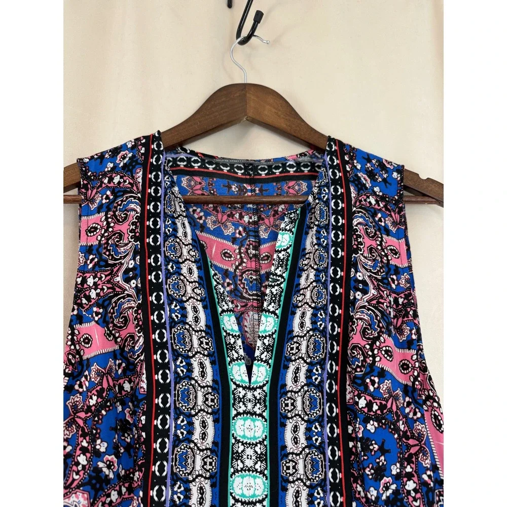 Twelfth Street by Cynthia Vincent Silk V-Neck‎ Midi Dress Size Medium - Picture 7 of 10